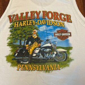 Harley Davidson Valley Forge Pennsylvania White Tank Size XL George Washington